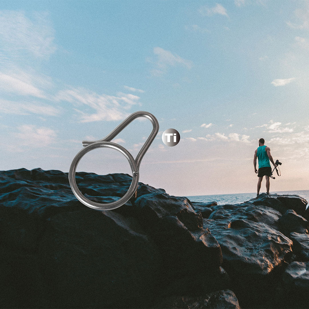 Simple Clip: Solid Titanium Carabiner (2 pack)